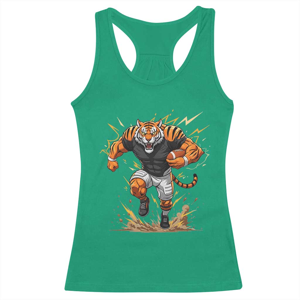 Tiger Football Lover Racerback Tank Top Midwest Game Day Lifestyle TS12 Irish Green Print Your Wear