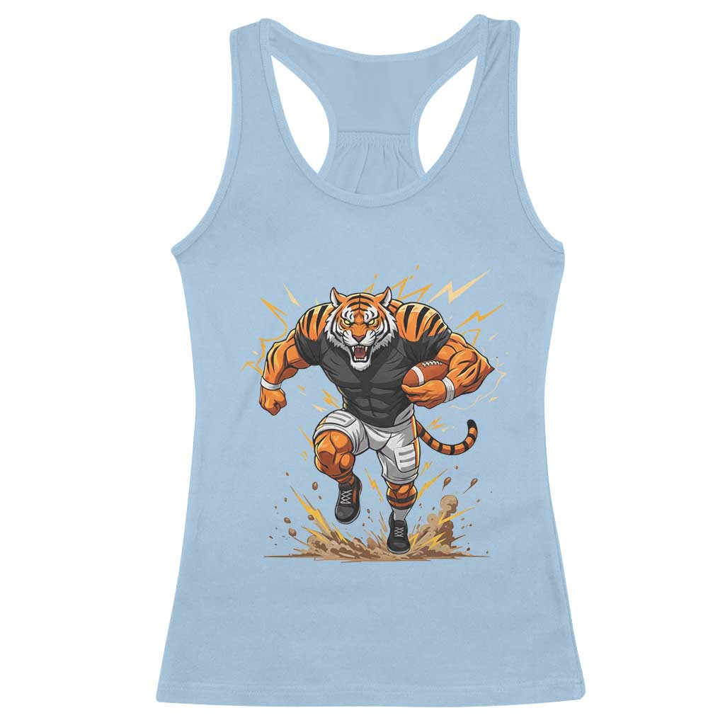 Tiger Football Lover Racerback Tank Top Midwest Game Day Lifestyle TS12 Light Blue Print Your Wear