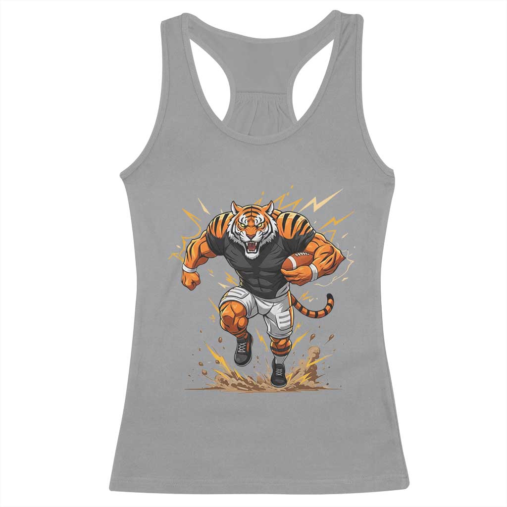 Tiger Football Lover Racerback Tank Top Midwest Game Day Lifestyle TS12 Sport Gray Print Your Wear