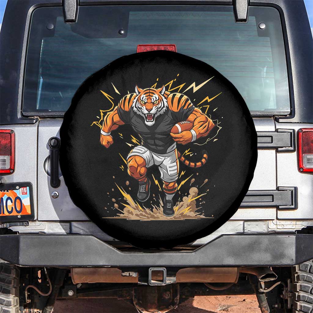Tiger Football Lover Spare Tire Cover Midwest Game Day Lifestyle TS12 No hole Black Print Your Wear