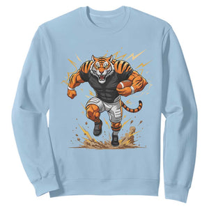 Tiger Football Lover Sweatshirt Midwest Game Day Lifestyle TS12 Light Blue Print Your Wear