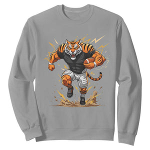 Tiger Football Lover Sweatshirt Midwest Game Day Lifestyle TS12 Sport Gray Print Your Wear