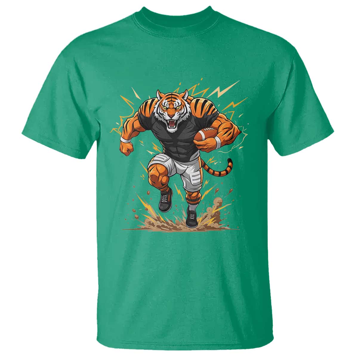 Tiger Football Lover T Shirt Midwest Game Day Lifestyle TS12 Irish Green Print Your Wear