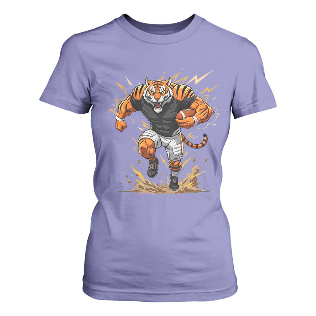 Tiger Football Lover T Shirt For Women Midwest Game Day Lifestyle TS12 Violet Print Your Wear