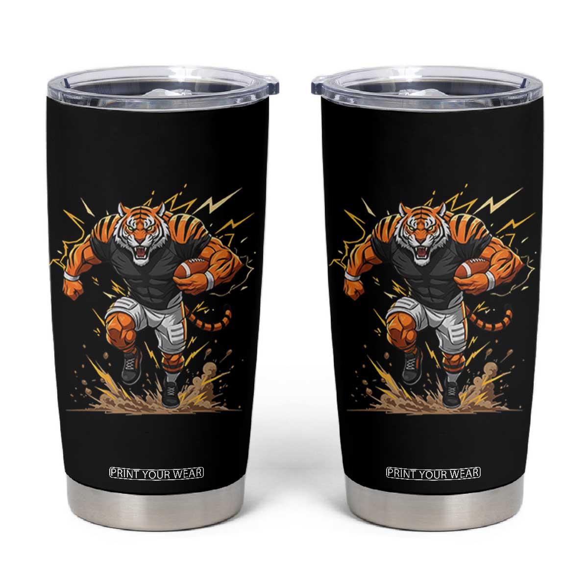 Tiger Football Lover Tumbler Cup Midwest Game Day Lifestyle TS12 Black Print Your Wear