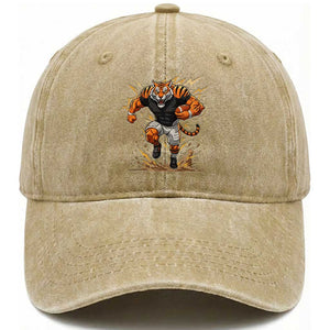 Tiger Football Lover Washed Cotton Baseball Cap Midwest Game Day Lifestyle TS12 Print Your Wear