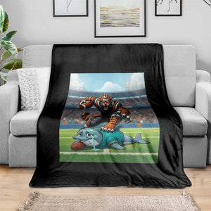 Funny Tiger Dominates Dolphin Throw Blanket FB Rivalry Gift TS12 Print Your Wear