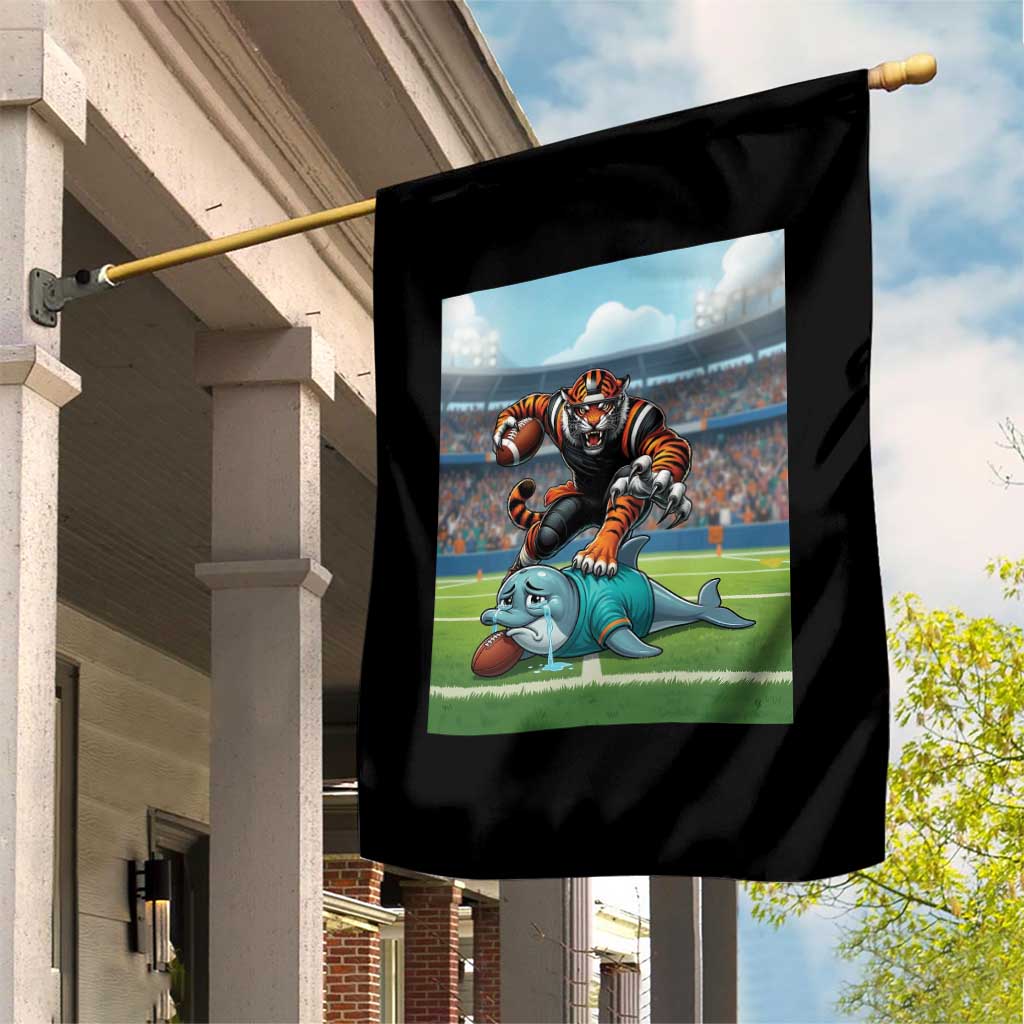 Funny Tiger Dominates Dolphin Garden Flag FB Rivalry Gift TS12 Print Your Wear