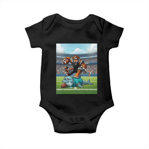 Funny Tiger Dominates Dolphin Baby Onesie FB Rivalry Gift TS12 Black Print Your Wear