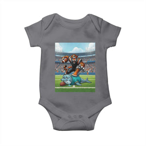 Funny Tiger Dominates Dolphin Baby Onesie FB Rivalry Gift TS12 Charcoal Print Your Wear