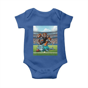 Funny Tiger Dominates Dolphin Baby Onesie FB Rivalry Gift TS12 Royal Blue Print Your Wear