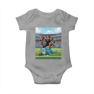 Funny Tiger Dominates Dolphin Baby Onesie FB Rivalry Gift TS12 Sport Gray Print Your Wear