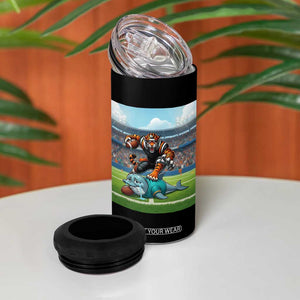 Funny Tiger Dominates Dolphin 4 in 1 Can Cooler Tumbler FB Rivalry Gift TS12 Print Your Wear