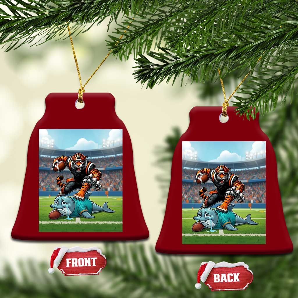 Funny Tiger Dominates Dolphin Ceramic Ornament FB Rivalry Gift TS12 Print Your Wear