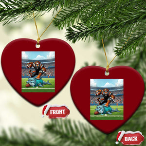 Funny Tiger Dominates Dolphin Ceramic Ornament FB Rivalry Gift TS12 Print Your Wear
