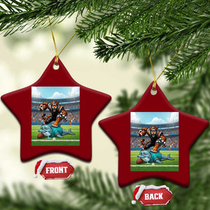 Funny Tiger Dominates Dolphin Ceramic Ornament FB Rivalry Gift TS12 Print Your Wear