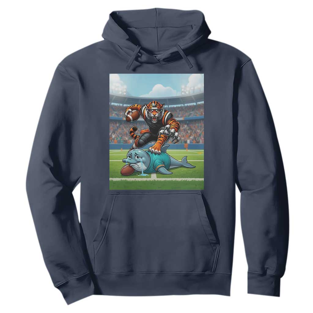 Funny Tiger Dominates Dolphin Hoodie FB Rivalry Gift TS12 Navy Print Your Wear
