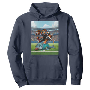 Funny Tiger Dominates Dolphin Hoodie FB Rivalry Gift TS12 Navy Print Your Wear