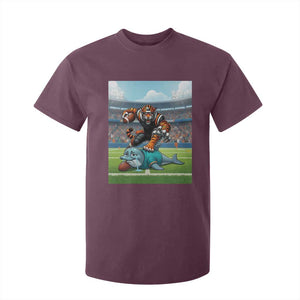 Funny Tiger Dominates Dolphin T Shirt For Kid FB Rivalry Gift TS12 Maroon Print Your Wear