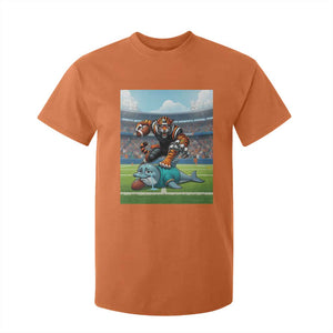 Funny Tiger Dominates Dolphin T Shirt For Kid FB Rivalry Gift TS12 Orange Print Your Wear