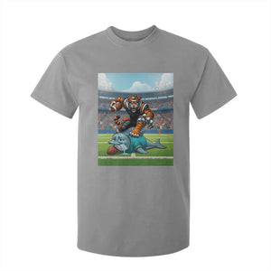 Funny Tiger Dominates Dolphin T Shirt For Kid FB Rivalry Gift TS12 Sport Gray Print Your Wear