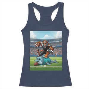Funny Tiger Dominates Dolphin Racerback Tank Top FB Rivalry Gift TS12 Navy Print Your Wear