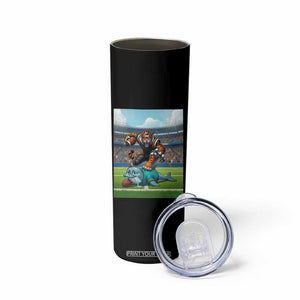 Funny Tiger Dominates Dolphin Skinny Tumbler FB Rivalry Gift TS12 Print Your Wear