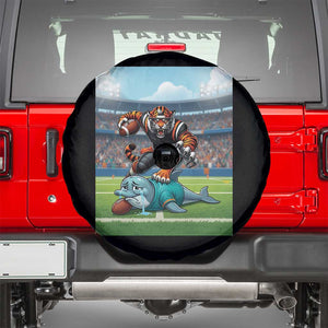 Funny Tiger Dominates Dolphin Spare Tire Cover FB Rivalry Gift TS12 Black Print Your Wear