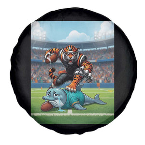 Funny Tiger Dominates Dolphin Spare Tire Cover FB Rivalry Gift TS12 Print Your Wear