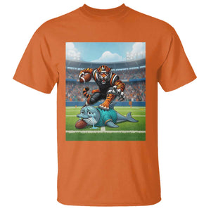 Funny Tiger Dominates Dolphin T Shirt FB Rivalry Gift TS12 Orange Print Your Wear