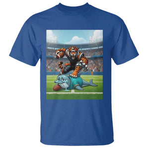 Funny Tiger Dominates Dolphin T Shirt FB Rivalry Gift TS12 Royal Blue Print Your Wear