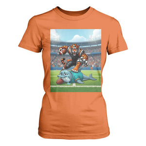 Funny Tiger Dominates Dolphin T Shirt For Women FB Rivalry Gift TS12 Orange Print Your Wear