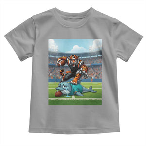 Funny Tiger Dominates Dolphin Toddler T Shirt FB Rivalry Gift TS12 Sport Gray Print Your Wear