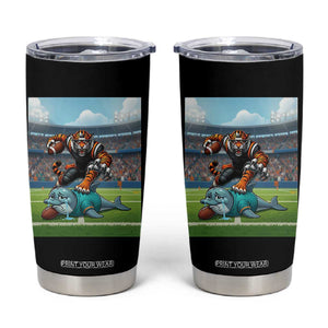 Funny Tiger Dominates Dolphin Tumbler Cup FB Rivalry Gift TS12 Black Print Your Wear