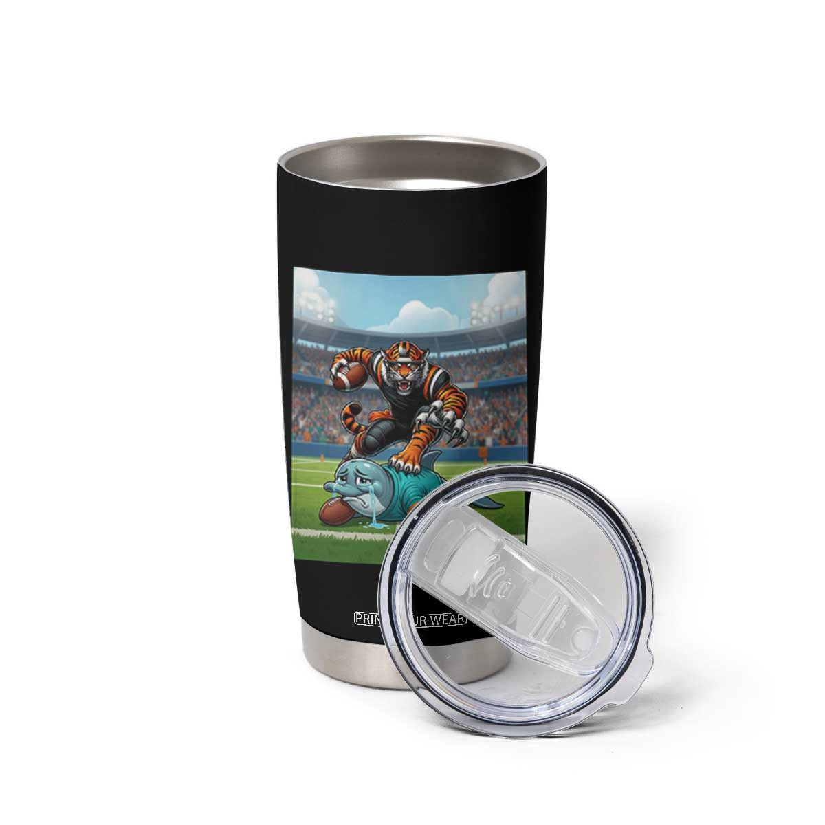 Funny Tiger Dominates Dolphin Tumbler Cup FB Rivalry Gift TS12 Print Your Wear