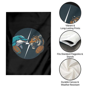 Funny Tiger Vs Dolphin Rivalry Garden Flag Gift For FB Hardcore Fan TS12 Print Your Wear
