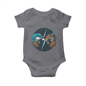 Funny Tiger Vs Dolphin Rivalry Baby Onesie Gift For FB Hardcore Fan TS12 Charcoal Print Your Wear