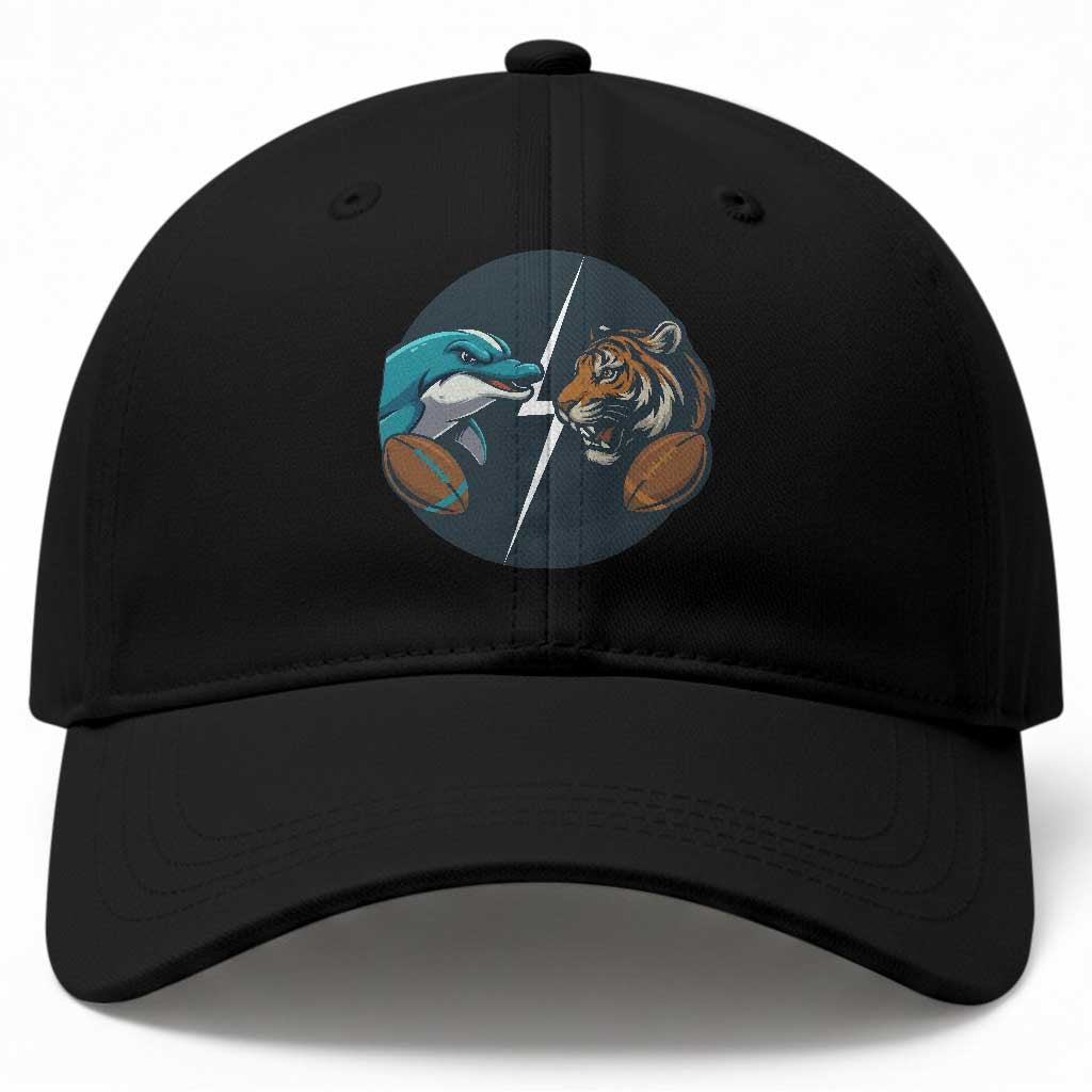 Funny Tiger Vs Dolphin Rivalry Baseball Cap Gift For FB Hardcore Fan TS12 Print Your Wear
