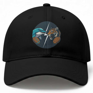 Funny Tiger Vs Dolphin Rivalry Baseball Cap Gift For FB Hardcore Fan TS12 Print Your Wear