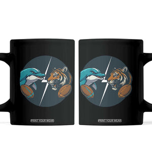 Funny Tiger Vs Dolphin Rivalry Coffee Mug Gift For FB Hardcore Fan TS12 Black Print Your Wear