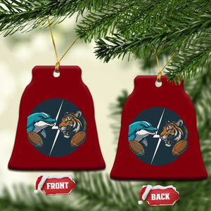 Funny Tiger Vs Dolphin Rivalry Ceramic Ornament Gift For FB Hardcore Fan TS12 Print Your Wear