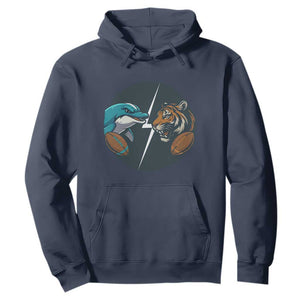 Funny Tiger Vs Dolphin Rivalry Hoodie Gift For FB Hardcore Fan TS12 Navy Print Your Wear