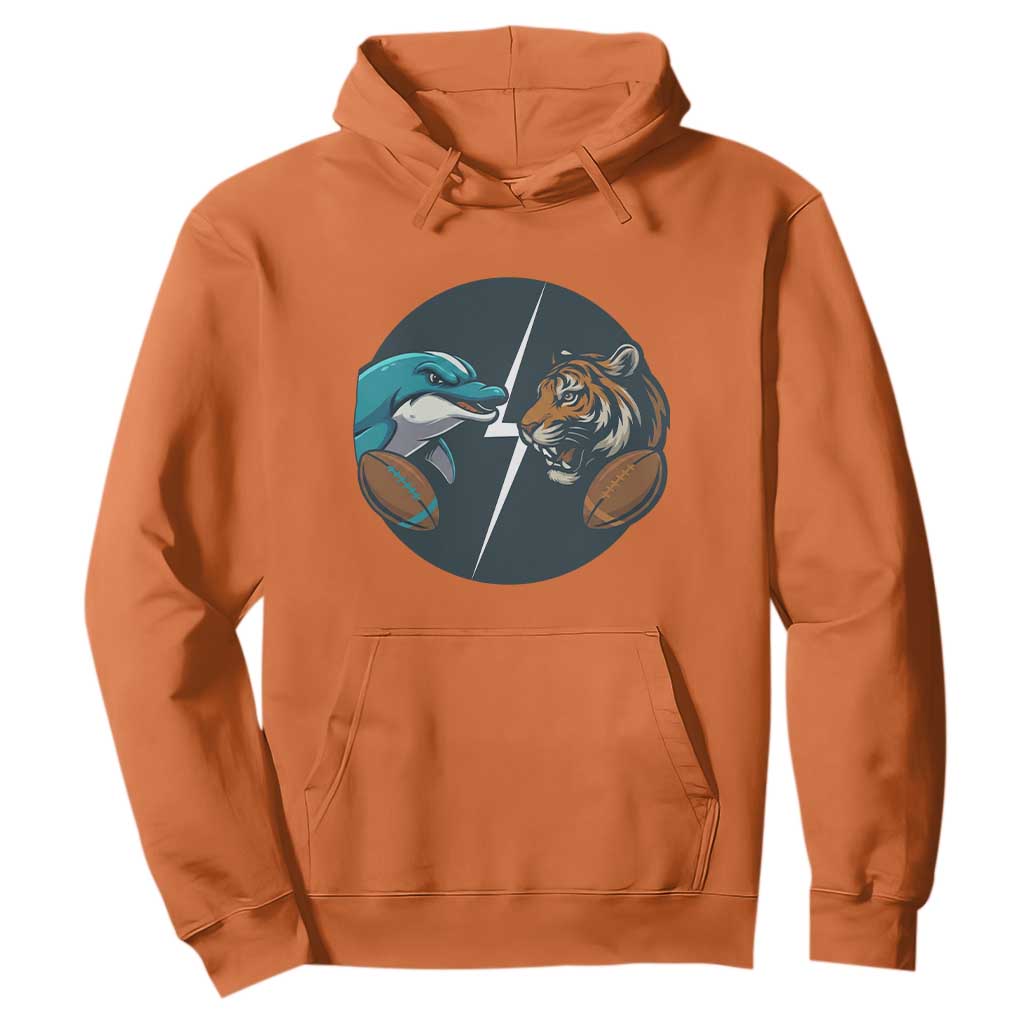 Funny Tiger Vs Dolphin Rivalry Hoodie Gift For FB Hardcore Fan TS12 Orange Print Your Wear