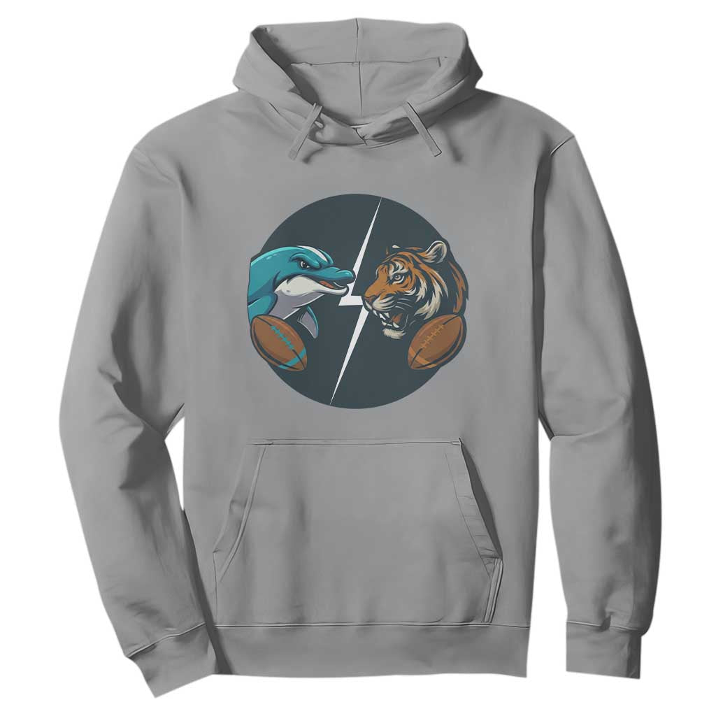 Funny Tiger Vs Dolphin Rivalry Hoodie Gift For FB Hardcore Fan TS12 Sport Gray Print Your Wear