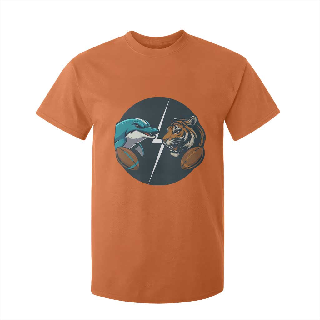 Funny Tiger Vs Dolphin Rivalry T Shirt For Kid Gift For FB Hardcore Fan TS12 Orange Print Your Wear