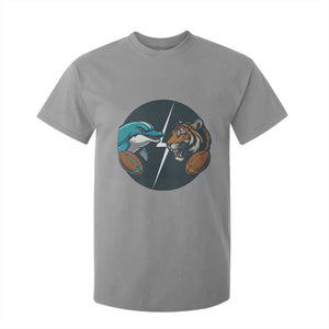Funny Tiger Vs Dolphin Rivalry T Shirt For Kid Gift For FB Hardcore Fan TS12 Sport Gray Print Your Wear
