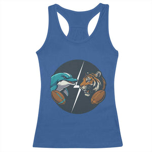 Funny Tiger Vs Dolphin Rivalry Racerback Tank Top Gift For FB Hardcore Fan TS12 Royal Blue Print Your Wear