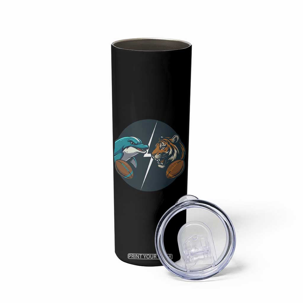 Funny Tiger Vs Dolphin Rivalry Skinny Tumbler Gift For FB Hardcore Fan TS12 Print Your Wear