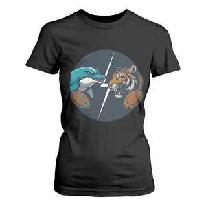 Funny Tiger Vs Dolphin Rivalry T Shirt For Women Gift For FB Hardcore Fan TS12 Black Print Your Wear