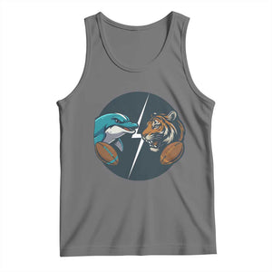 Funny Tiger Vs Dolphin Rivalry Tank Top Gift For FB Hardcore Fan TS12 Black Heather Print Your Wear